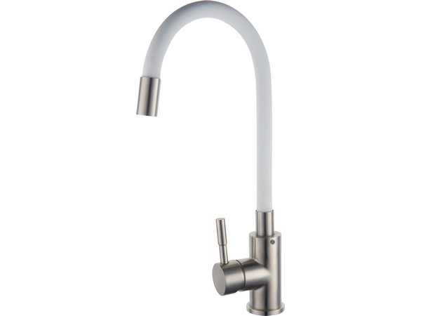 Смеситель Handmade SUS124W-016F, белый/нерж.сталь